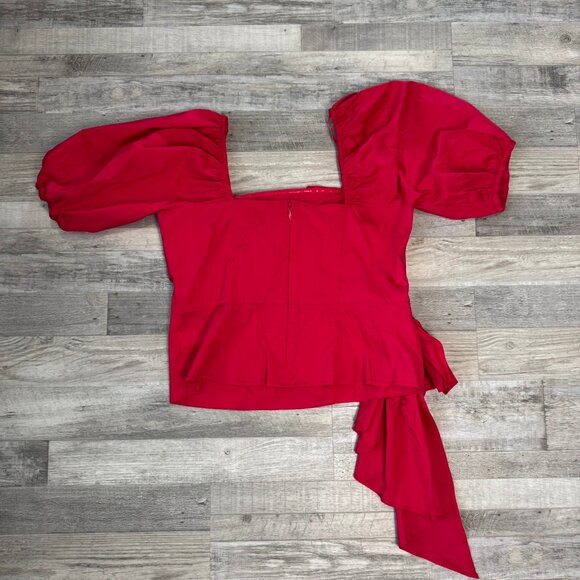 NY & Co red square neck puff sleeve ruffled blouse size XL  L30 - Picture 8 of 10